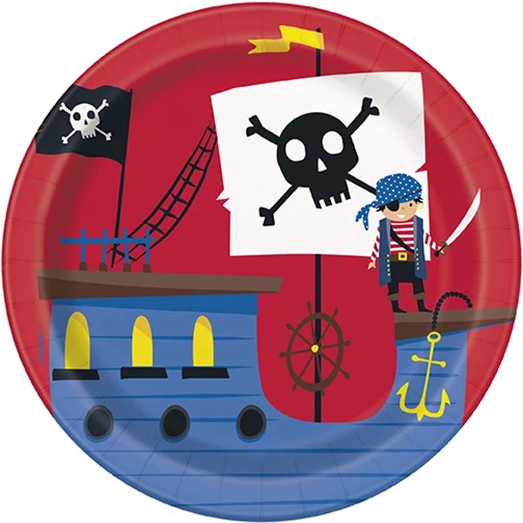 Ahoy Pirate Dessert Plates 7in, 8ct