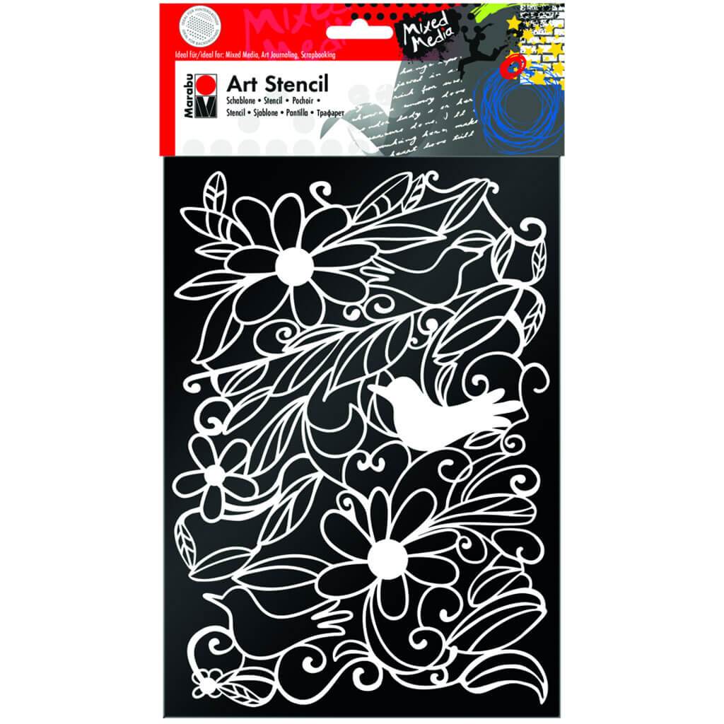 Art Stencil DIN A4 Blooming Gardens