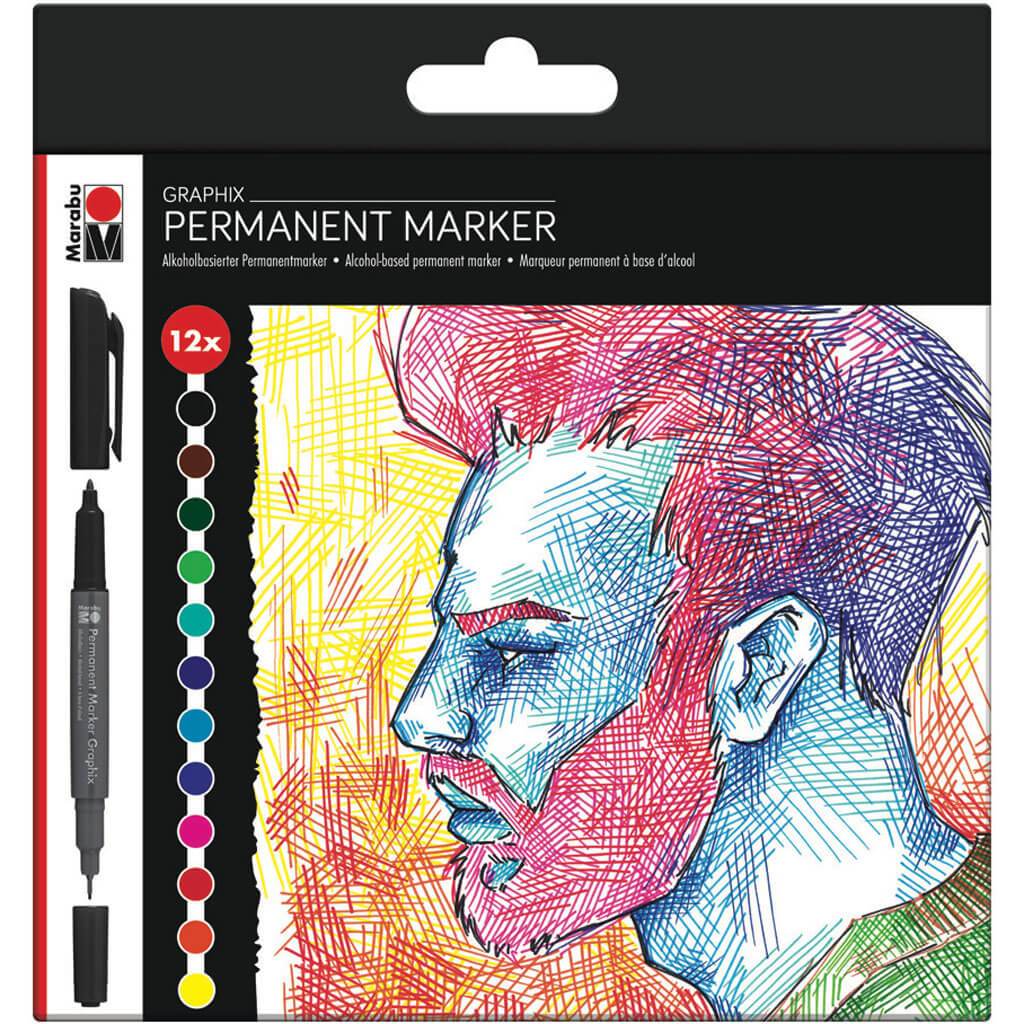 Graphix Permanent Marker Significant Colors Set of 12