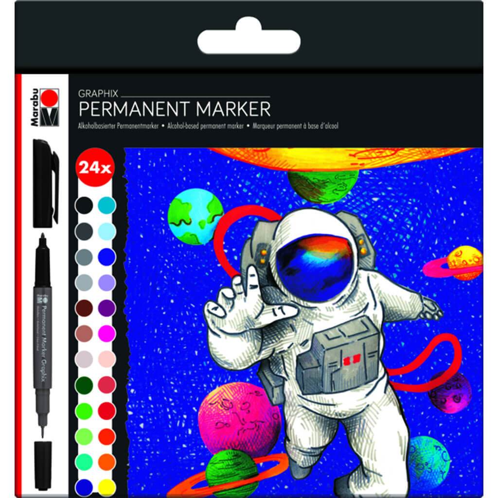 Graphix Permanent Marker Hero Galaxy Colors Set of 24