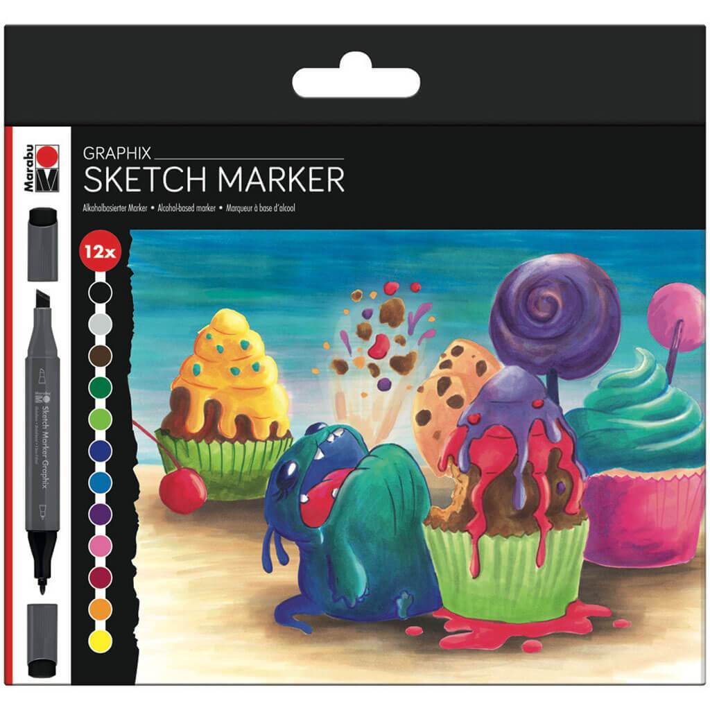 Graphix Sketch Marker Sugarholic Set of 12