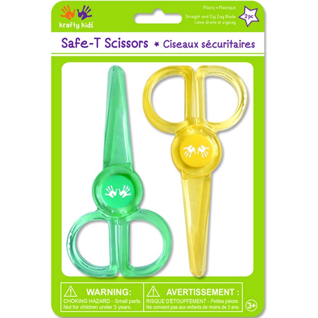 Safe-T Plastic Blade Scissors Green/Yellow