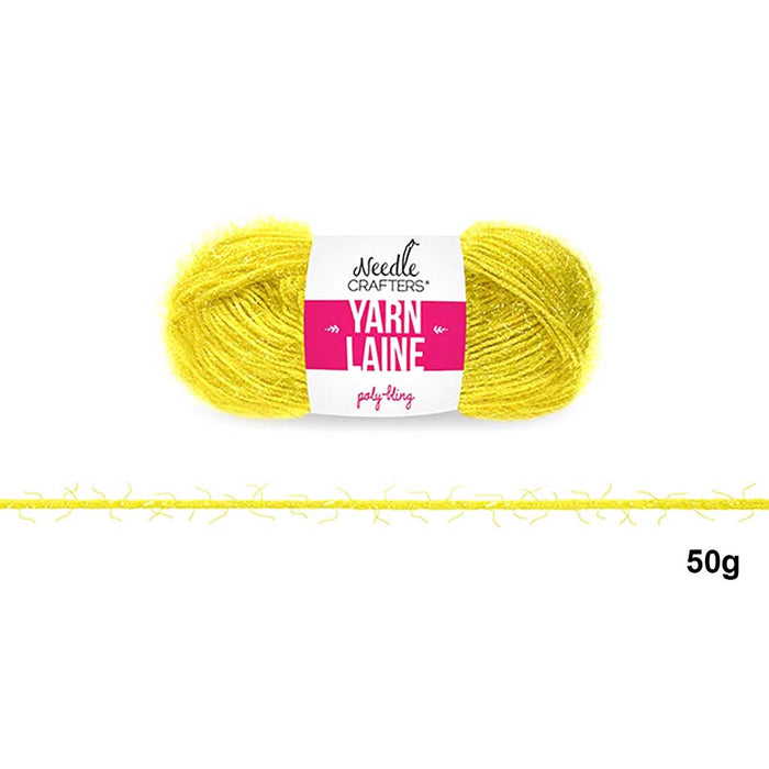 Needlecrafters Poly-Bling Yarn Ball 50g Sunny Yellow