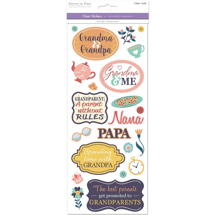 Classic Themes Photo Safe Grandma & Grandpa Clear 5in x 12in