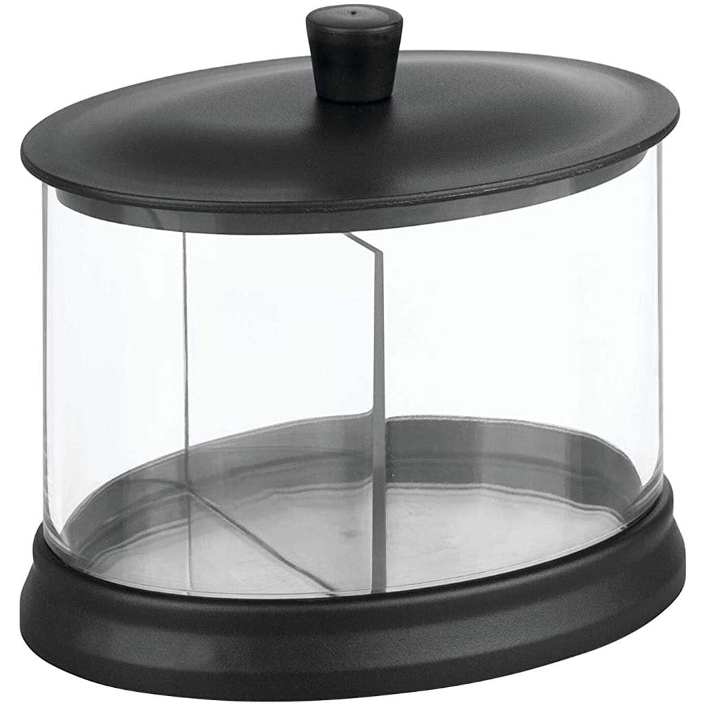 Gina Divided Canister Clear Matte Black