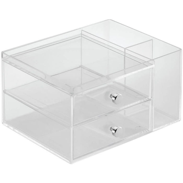 Clarity Stacking 2 Drawers with Side Organizer Clear