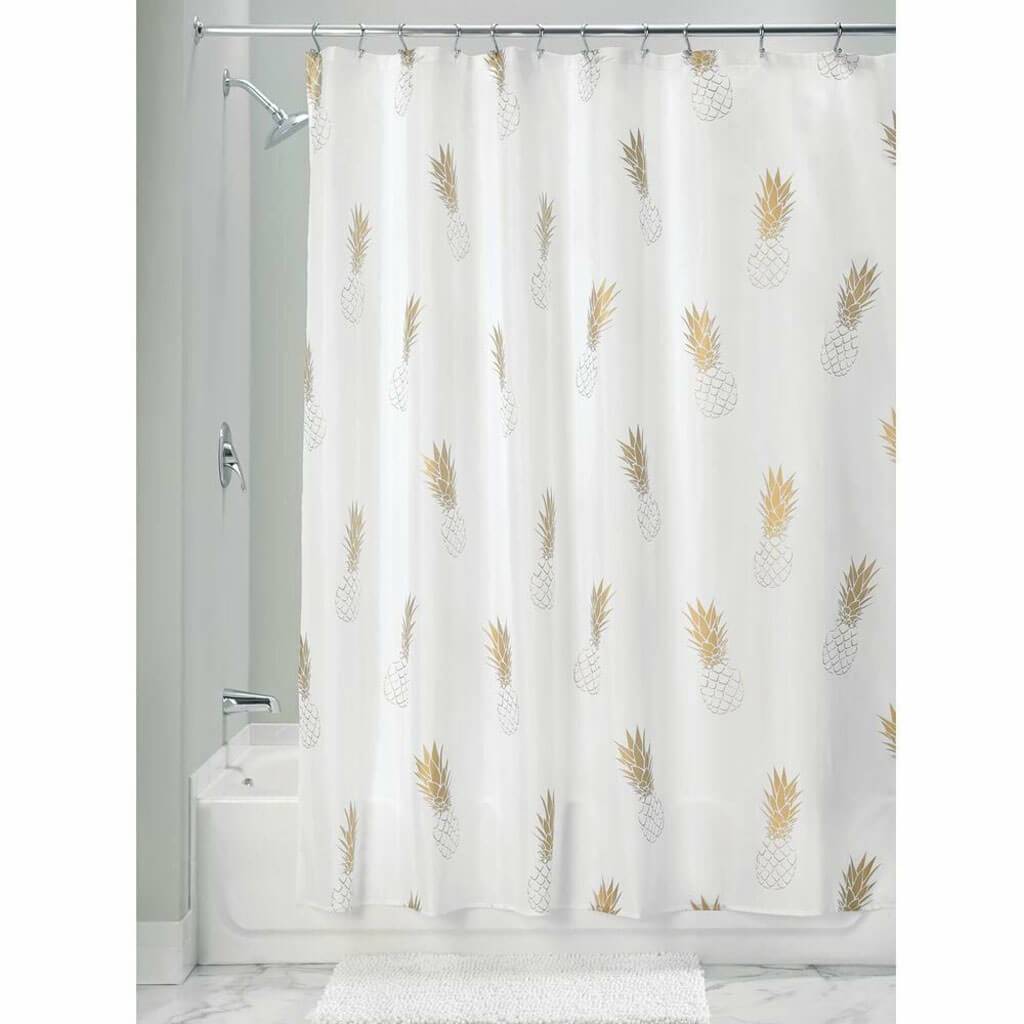 Gold Pineapple Polyester Shower Curtain