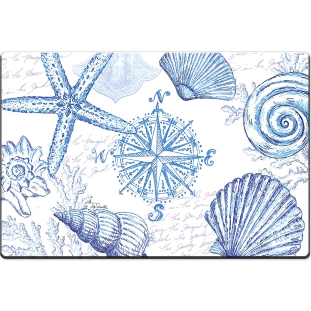 Floor Mat 30in x 20in Coastal Sketch