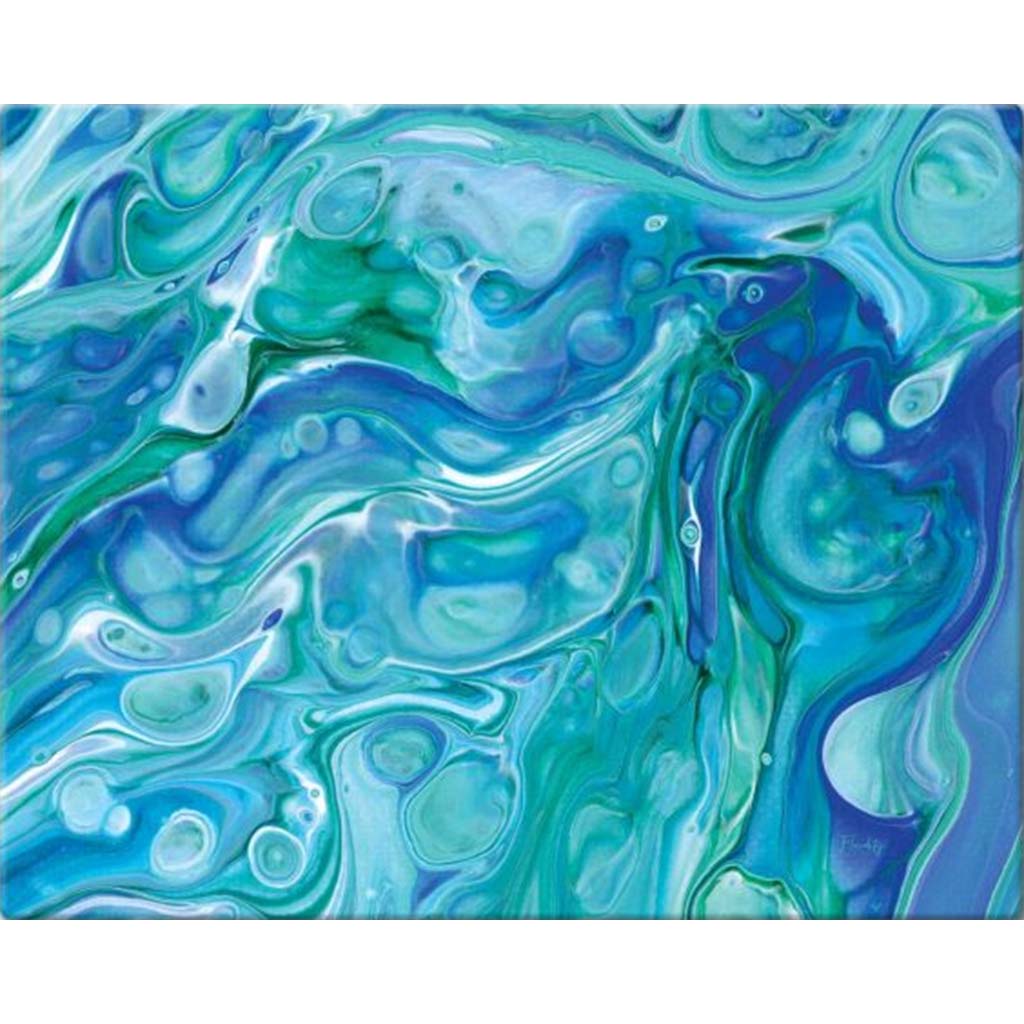 Ocean Vibe Glass Cutting Board 15in X 12in