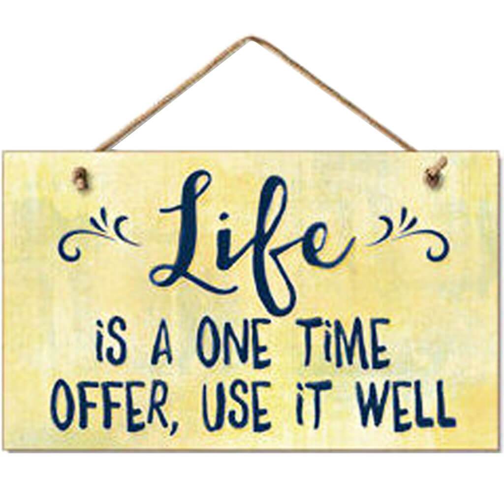 Hanging Wood Sign 9.5 x 5.75 x 0.5 Lifetime Off