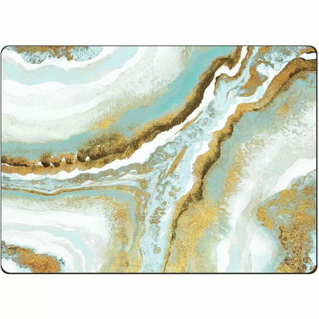 Hardboard Placemat Boxed Teal Agate Set of 4