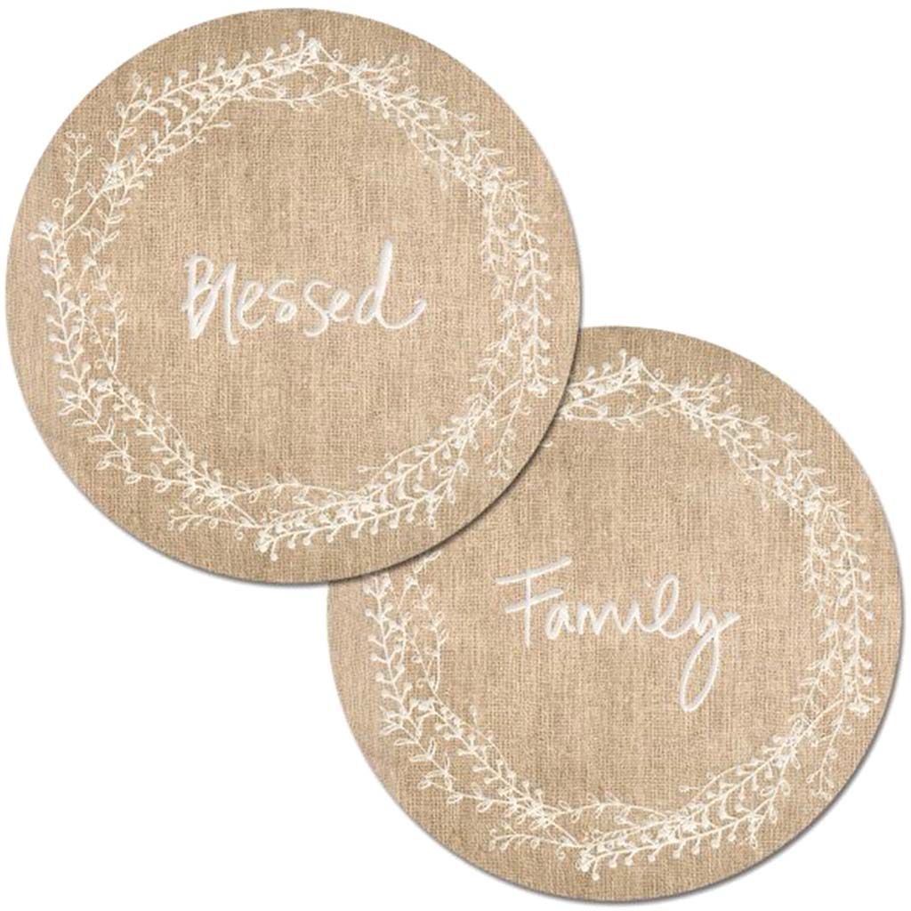 Round Placemat Family Blessed