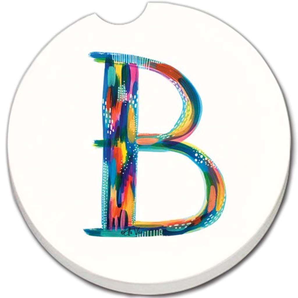 Car Coaster Hello Color Monogram B