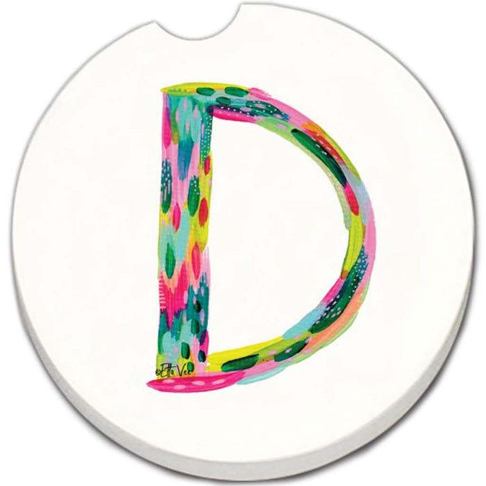 Car Coaster Hello Color Monogram D