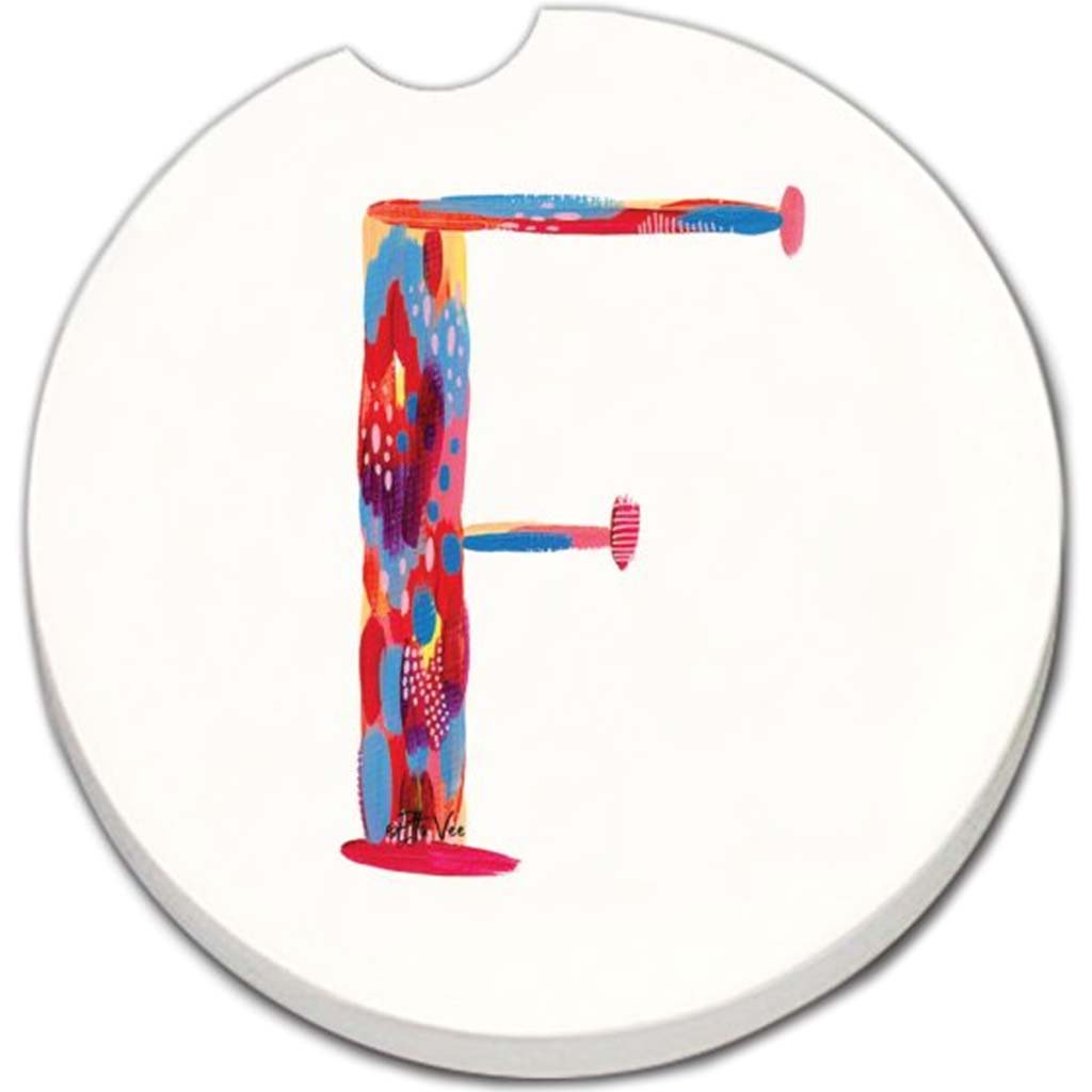 Car Coaster Hello Color Monogram F