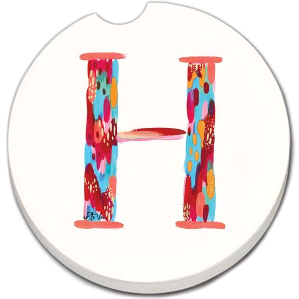 Car Coaster Hello Color Monogram H
