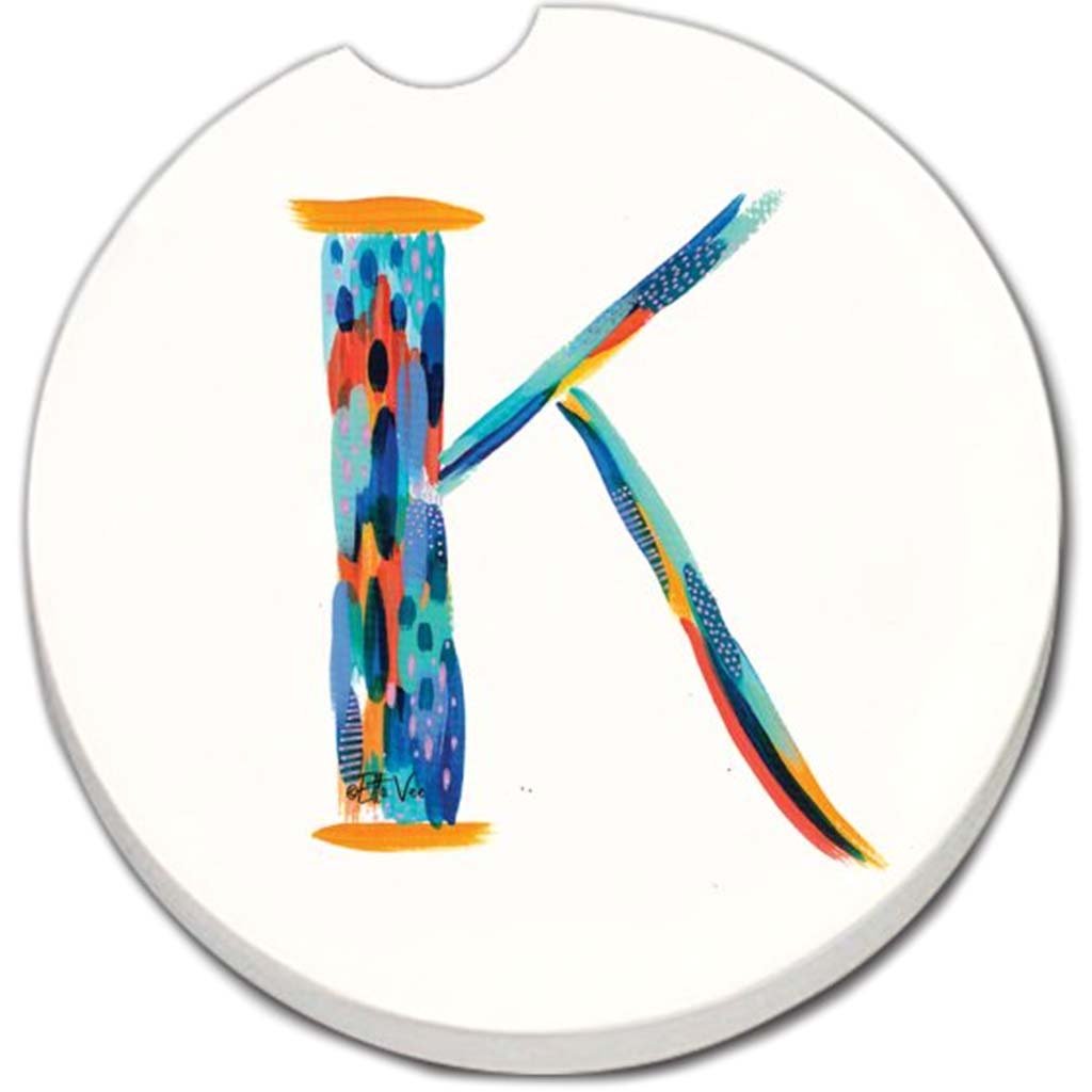Car Coaster Hello Color Monogram K