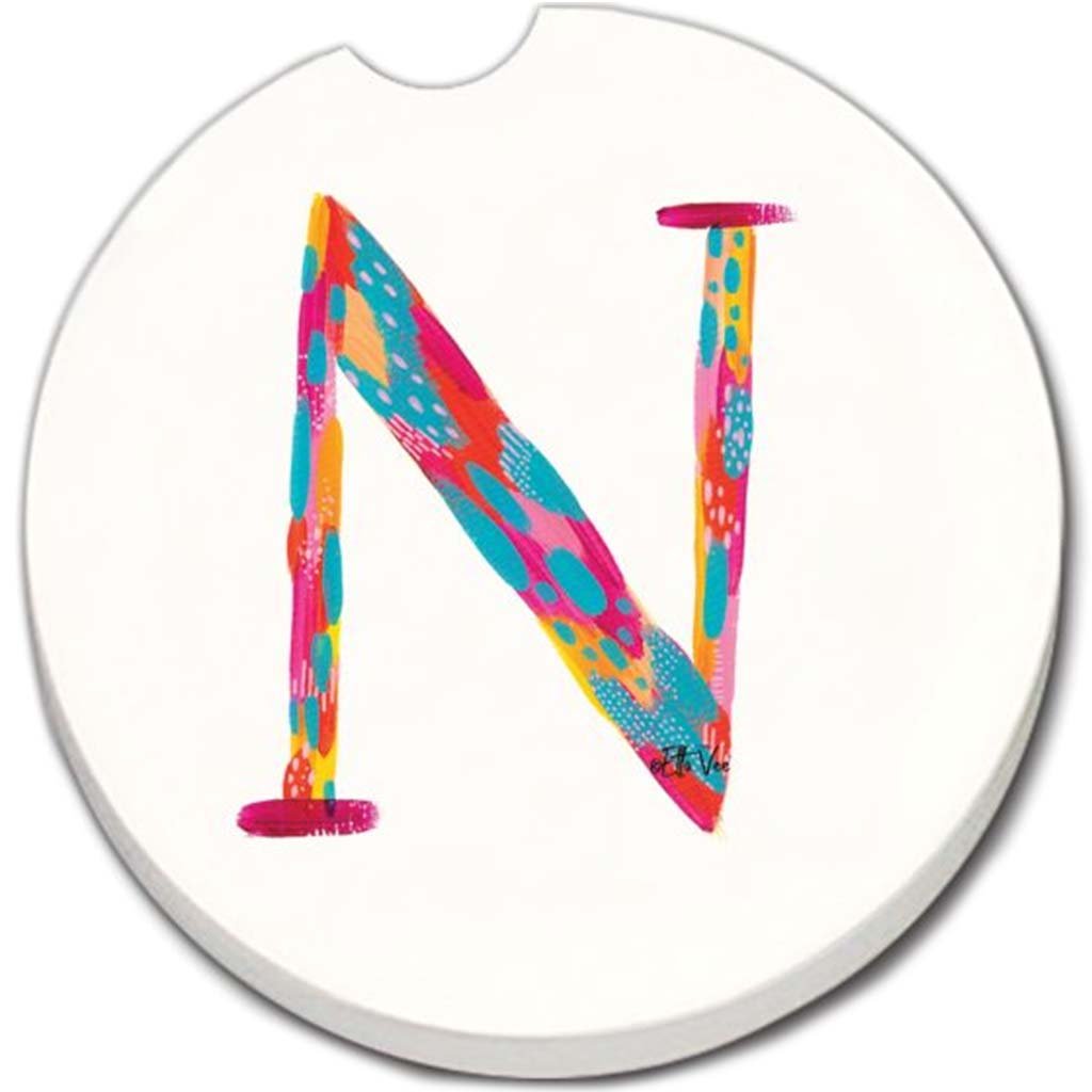 Car Coaster Hello Color Monogram N