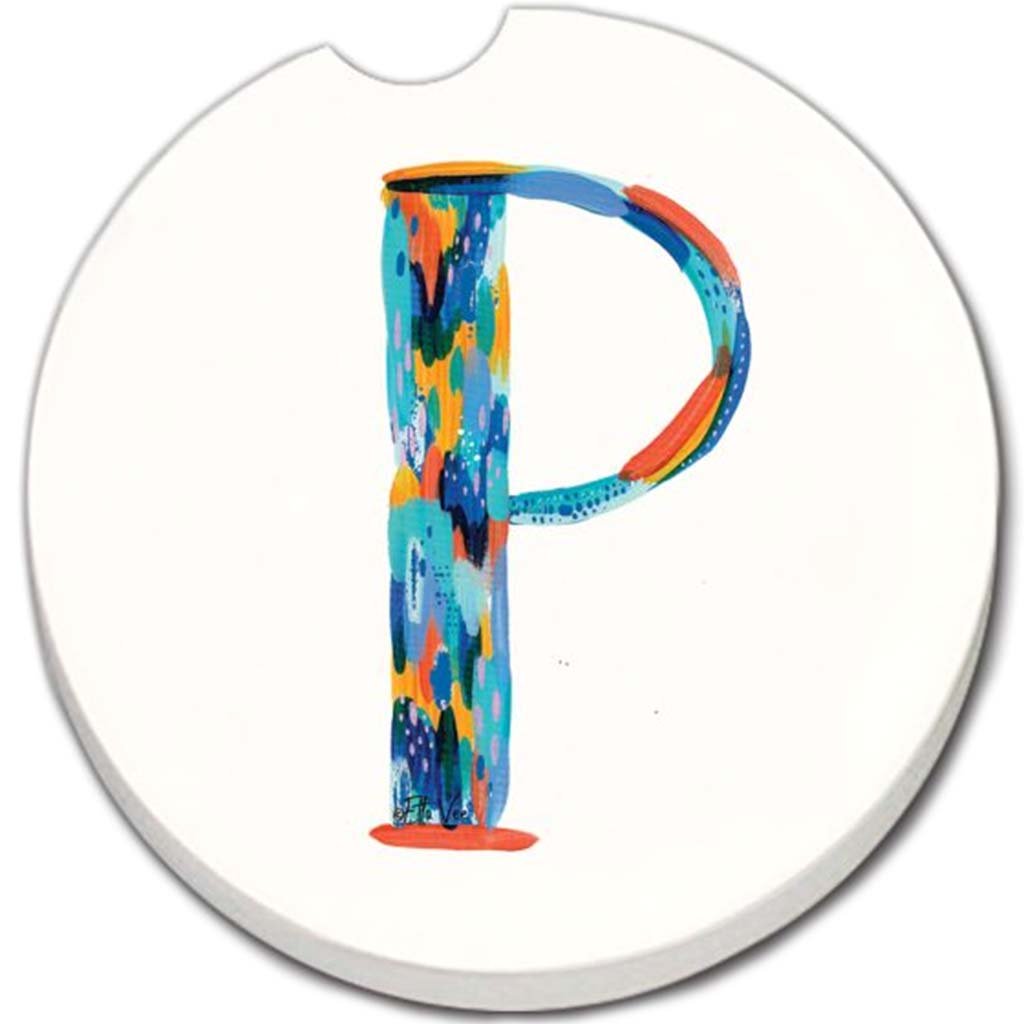 Car Coaster Hello Color Monogram P