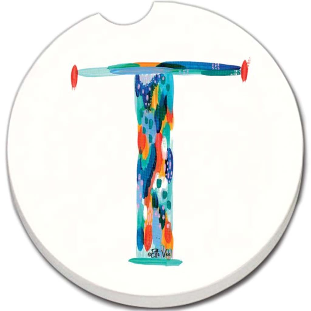 Car Coaster Hello Color Monogram T