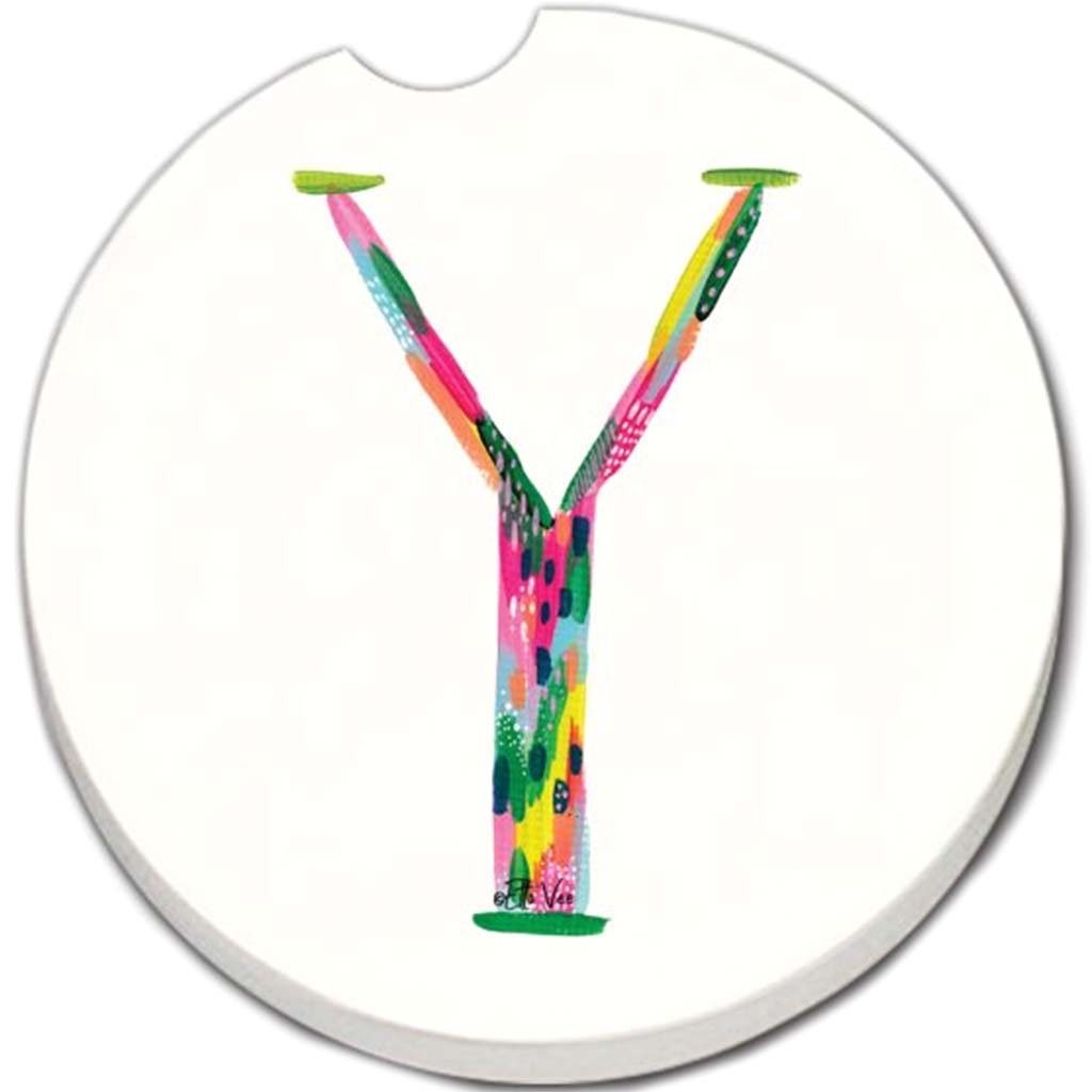 Car Coaster Hello Color Monogram Y