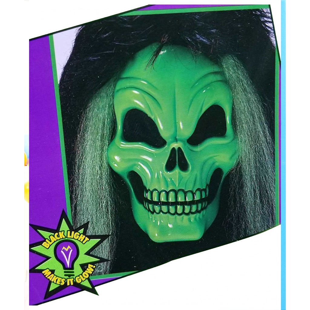 Green Skull Mask with Two Tone Hair