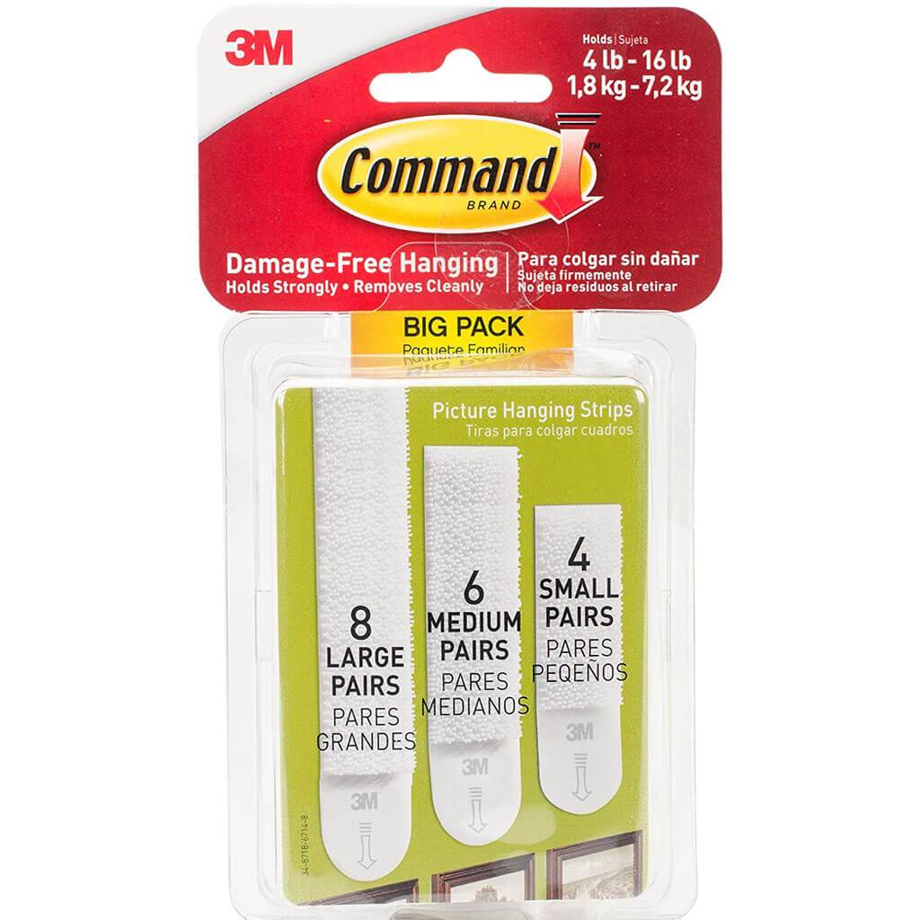 3M Command Assorted Picture Hanging Strips Big Pack Assorted