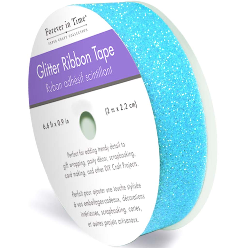 Glitter Ribbon Tape 2.2cm x 2m Blue