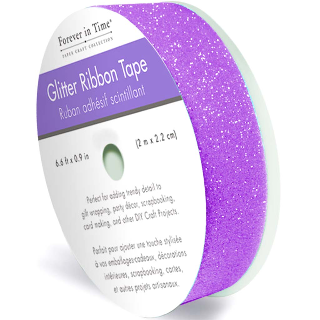 Glitter Ribbon Tape 2.2cm x 2m Violet