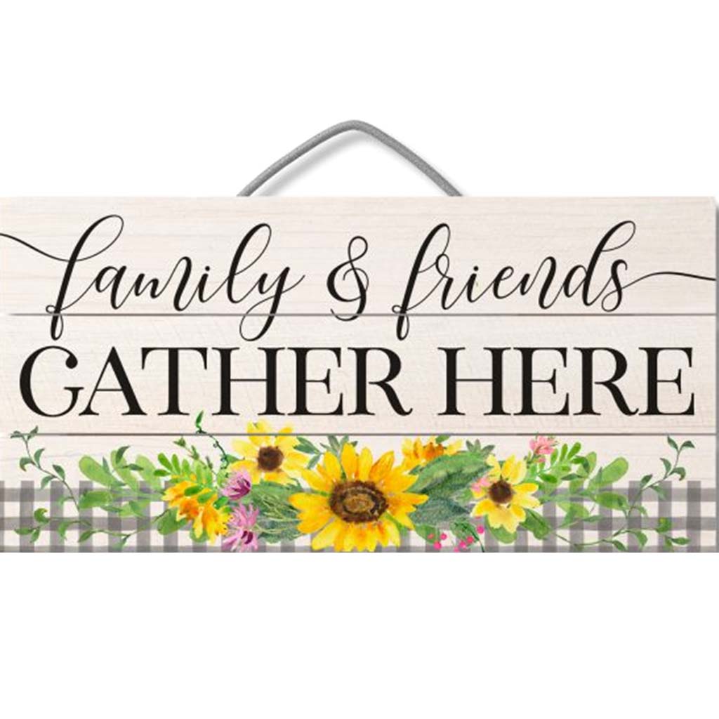 Pallet Sign 12in x 6in Gather Here Sunflower