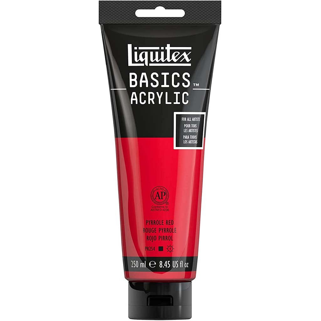 Basics Acrylic Colors 250ml Pyrrole Red