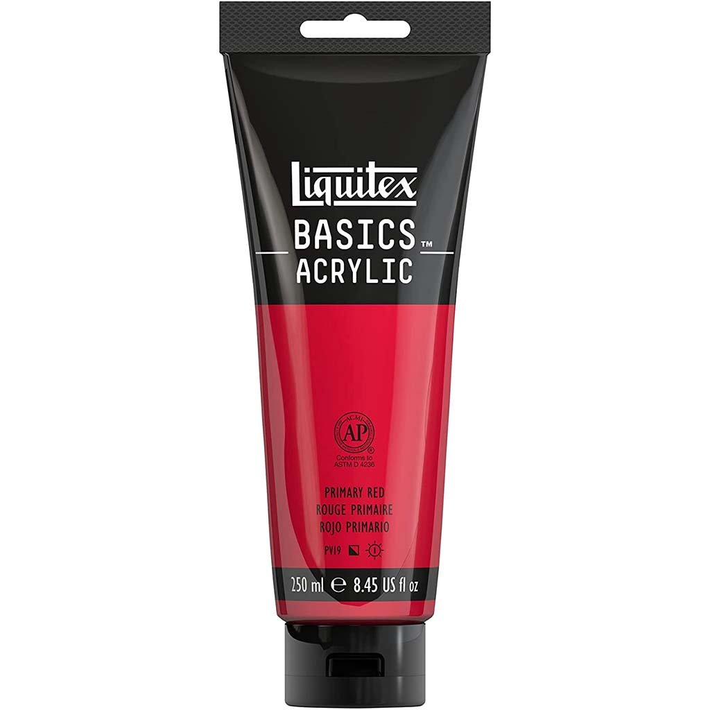 Basics Acrylic Colors 250ml Primary Red