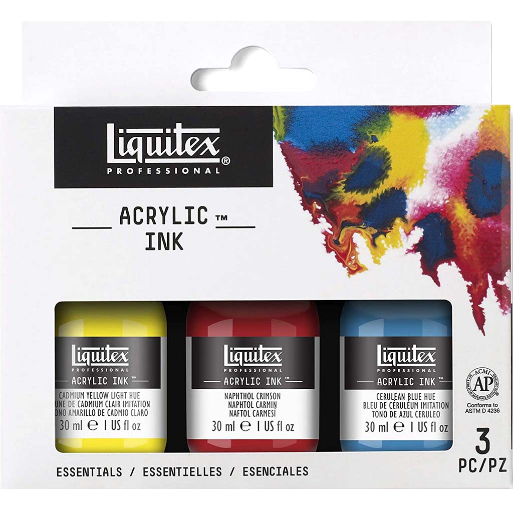 Professional Acrylic Ink Essentials  Sets of 3 30ml Jars