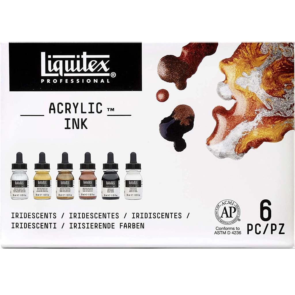 Professional Acrylic Ink Metallic Set 6 Color 30ml