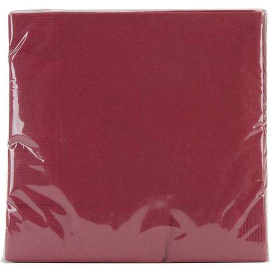 Beverage Napkins 2Ply, Burgundy, 50ct