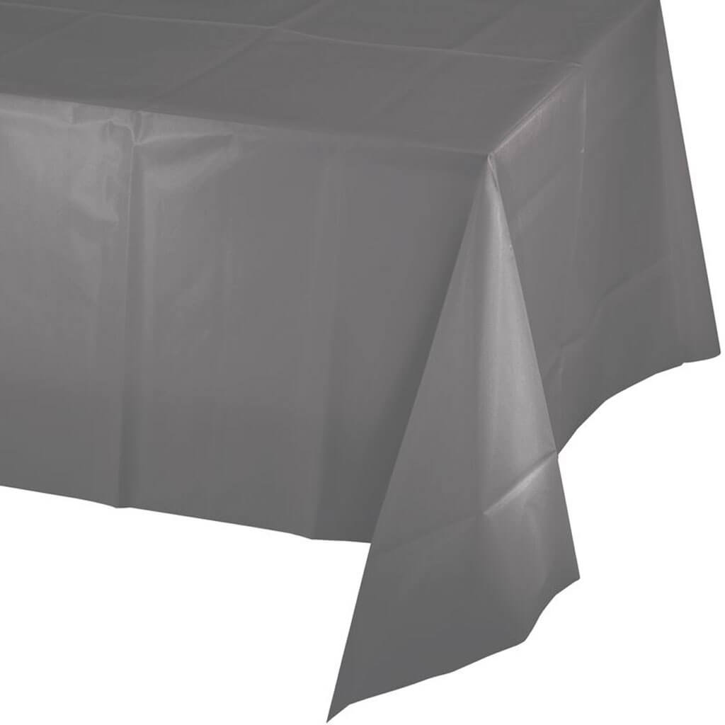 Tablecover Plastic 54in X 108in Glamour Gray