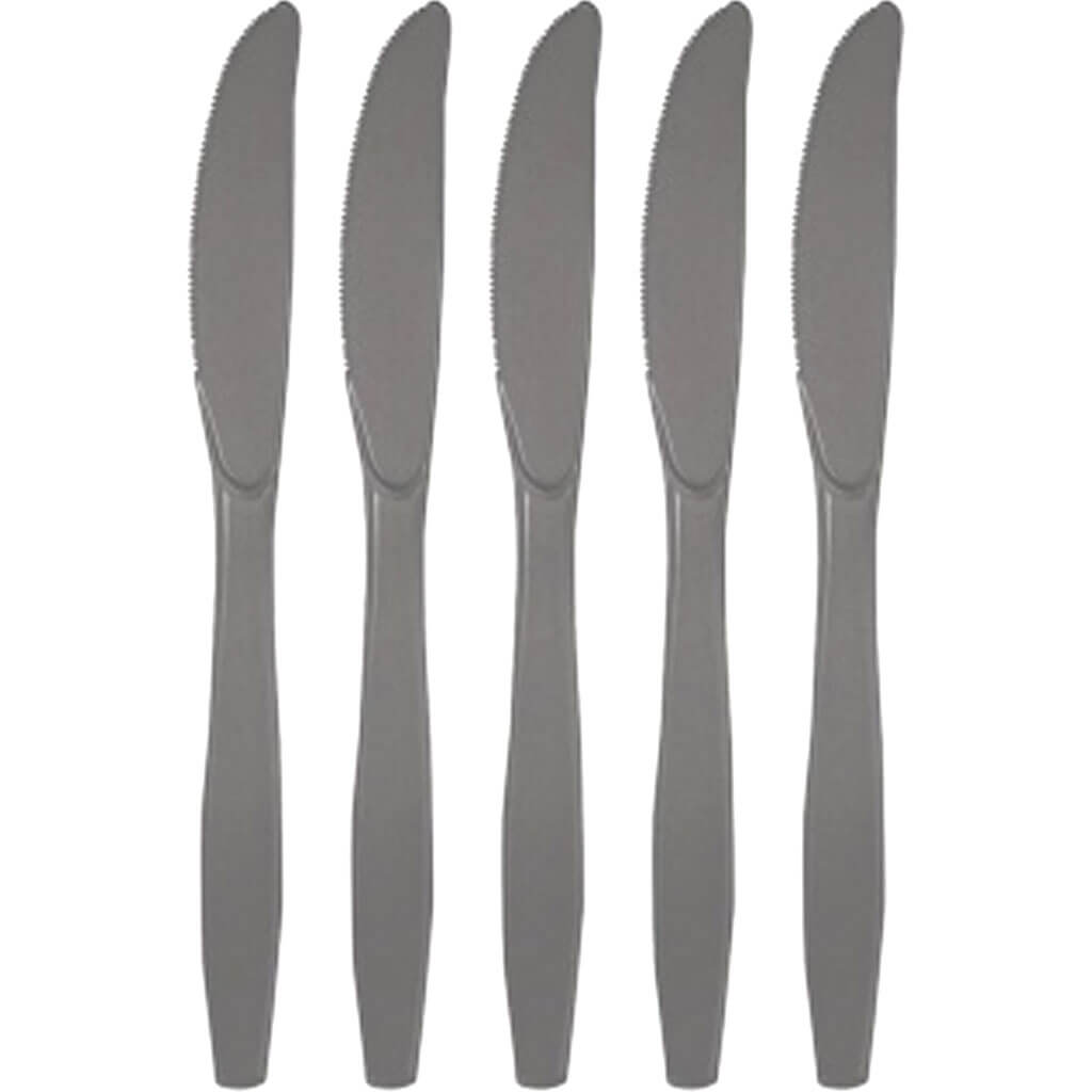 Premium Plastic Knives Glamour Gray