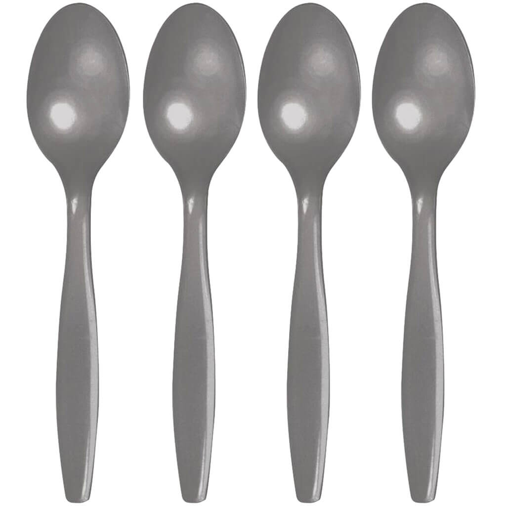 Premium Plastic Spoons Glamour Gray