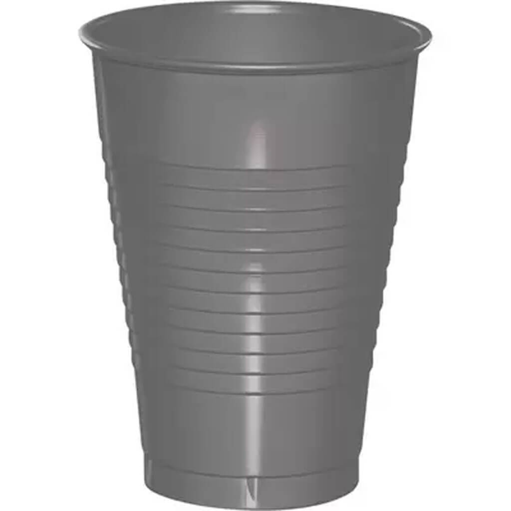 Premium Plastic Cups Glamour Gray, 12oz