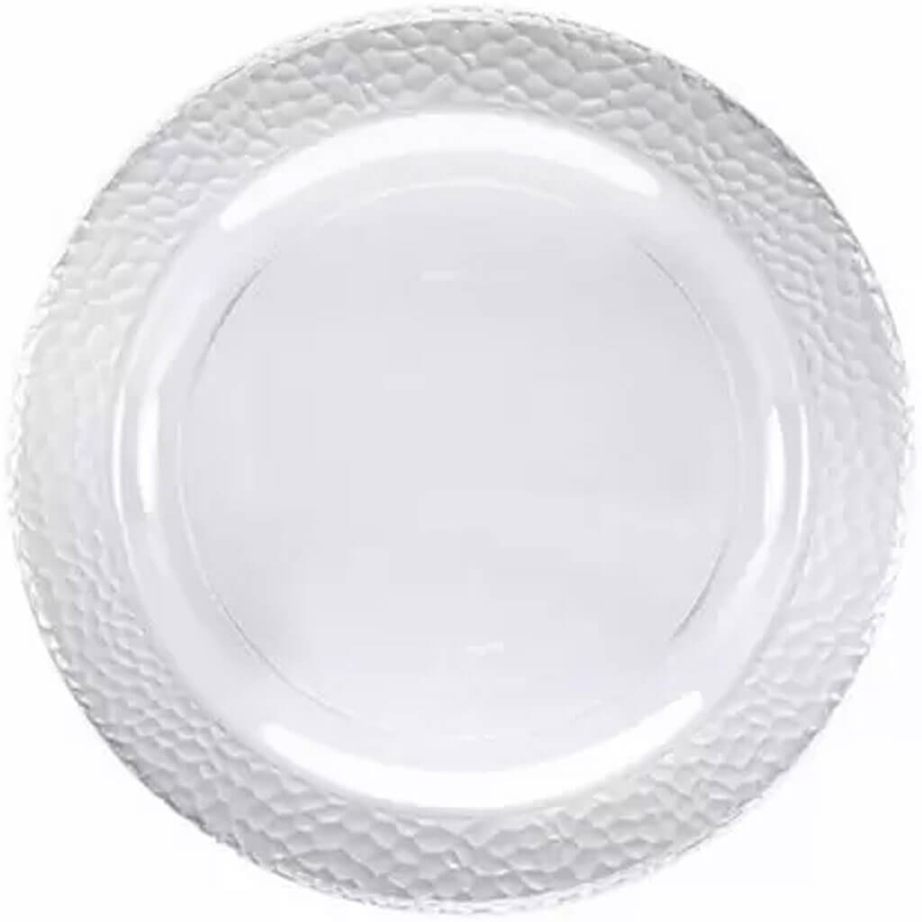 Pebble Rim Clear Plastic Dinner Plates 10.25in, 10ct