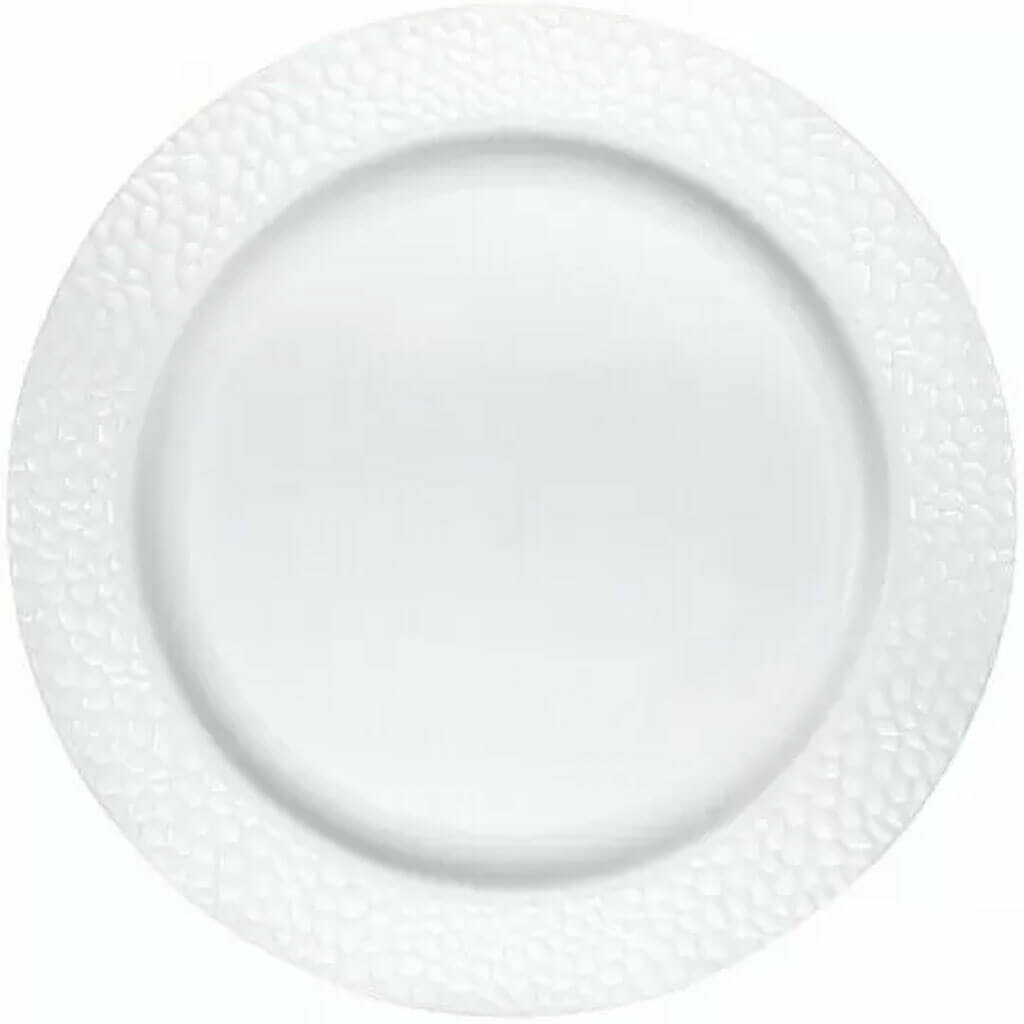 Pebble Rim White Plastic Dinner Plates 10.25in, 10ct