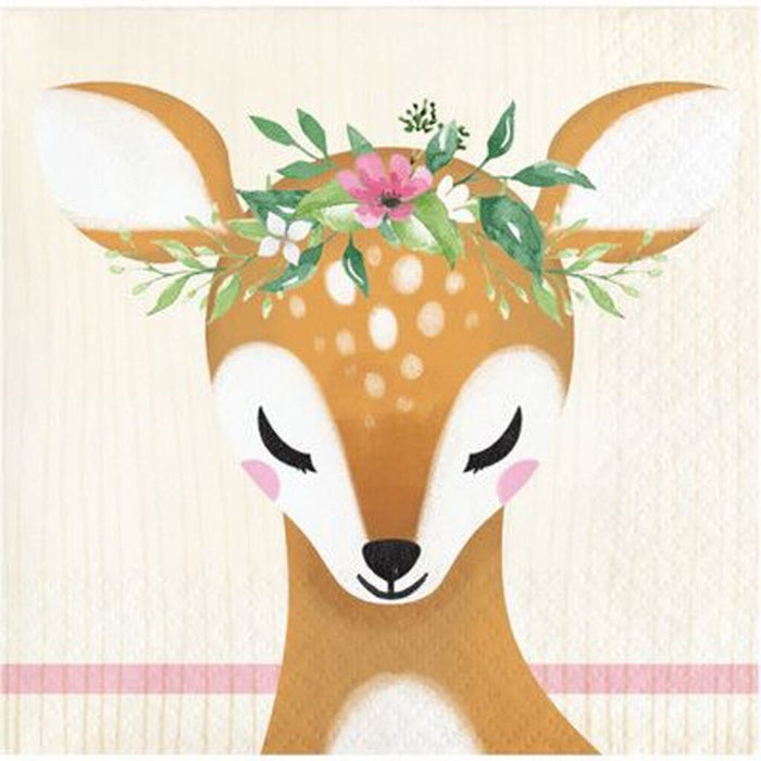 Deer Little One Beverage Napkin 2ply, 16ct