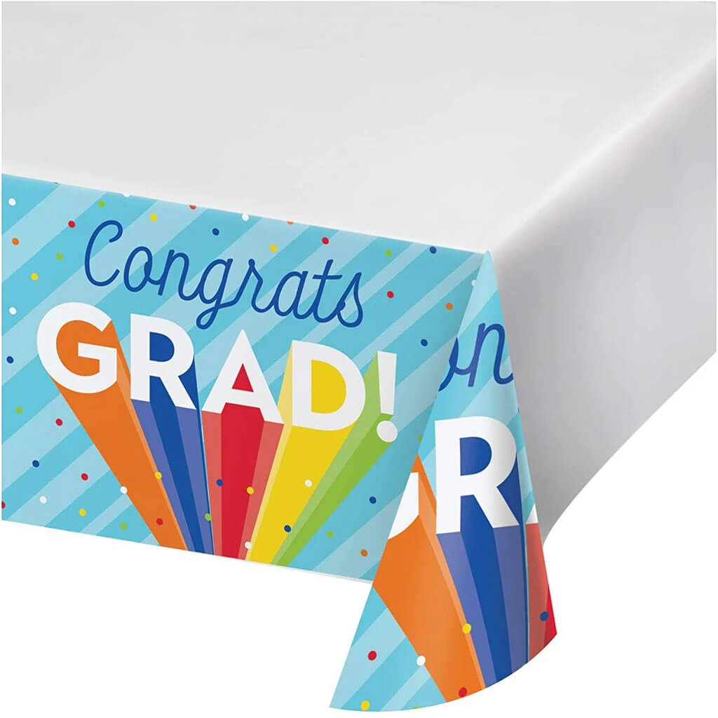 Rainbow Grad Paper Tablecover 54in x 102in