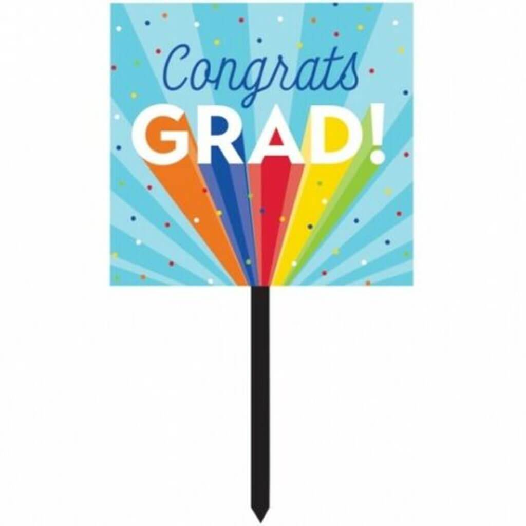 Rainbow Grad Yard Sign