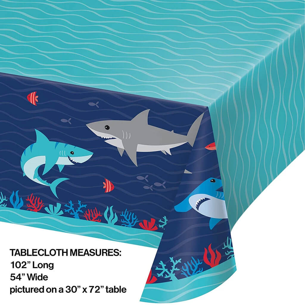 Shark Party Paper Tablecover 54in x 102in