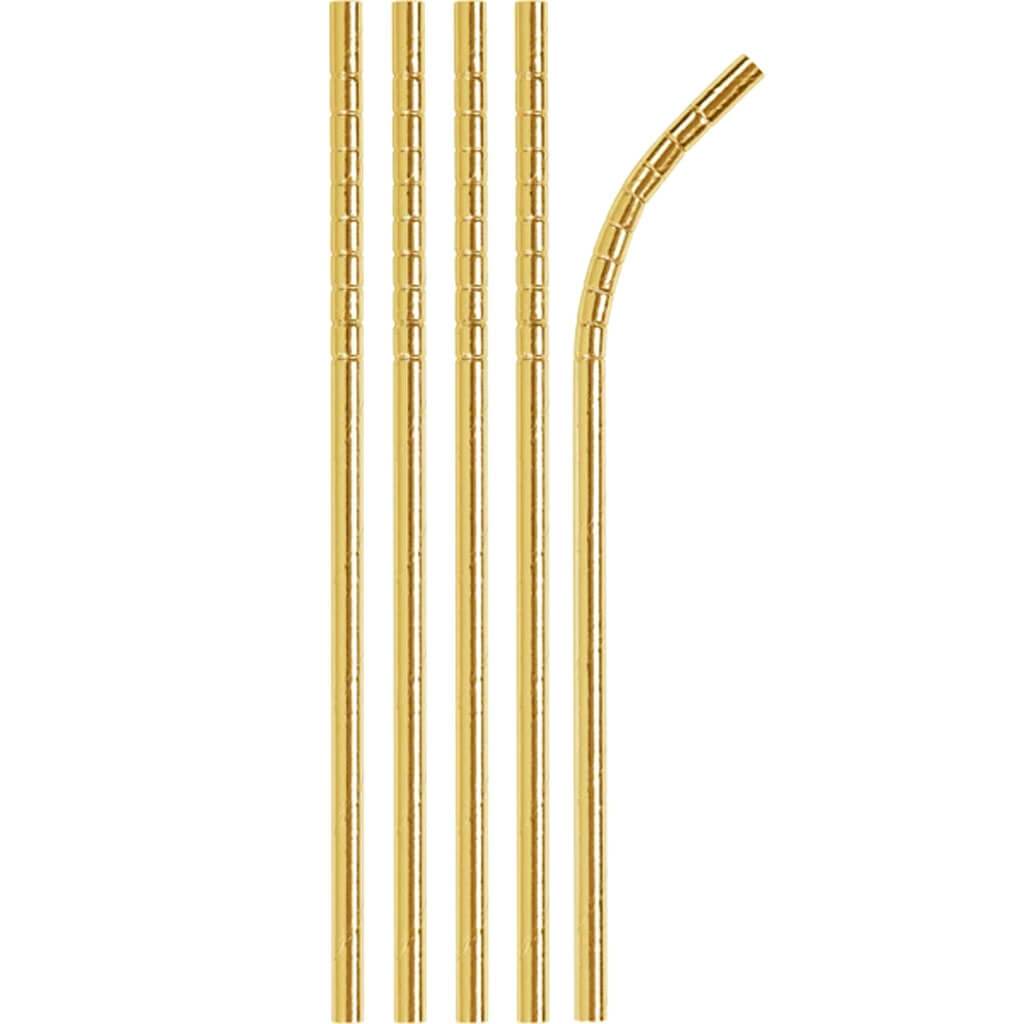 Paper Straws Decor Gold