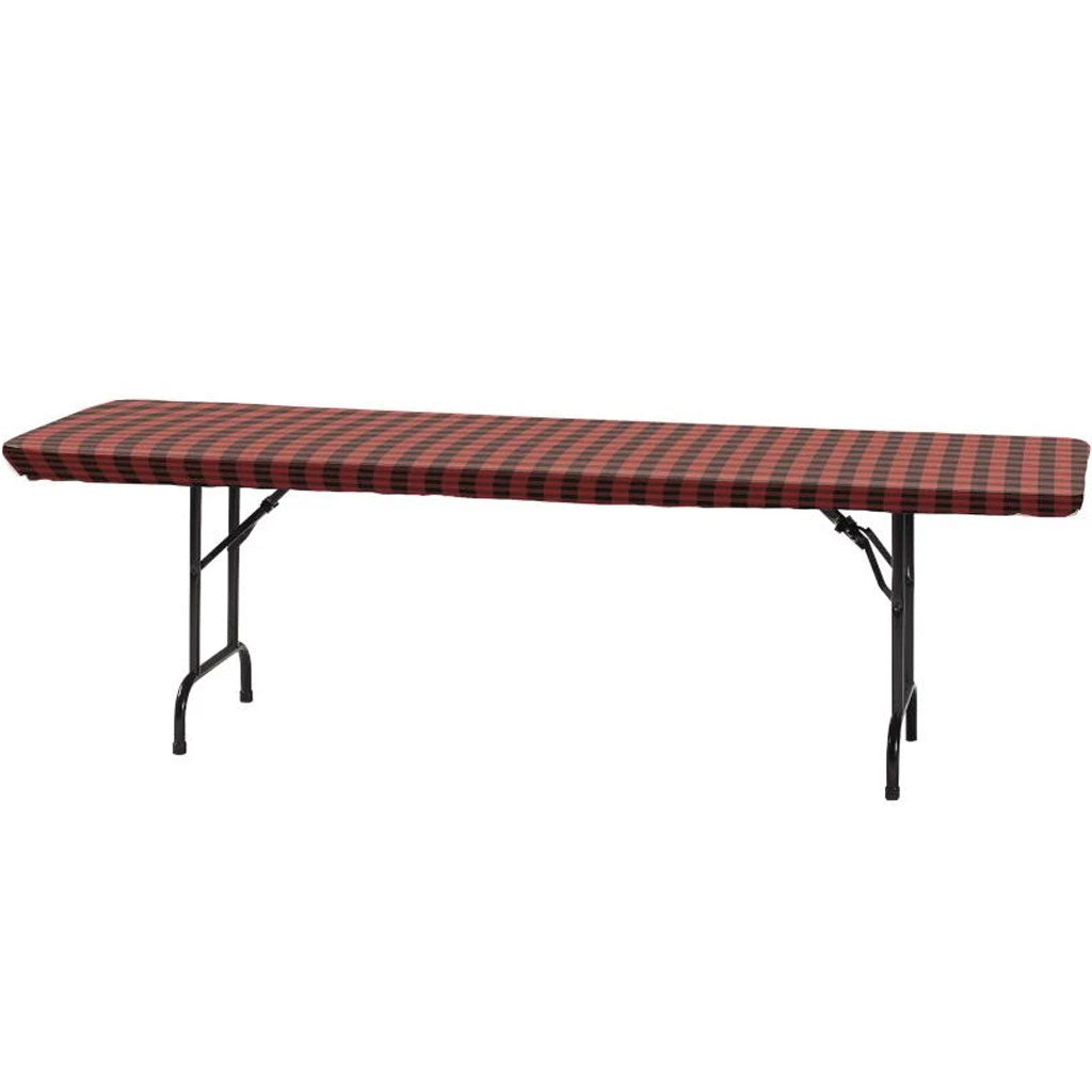 Plastic Tablecover, Stay Put, 29in X 72in Buffalo Plaid