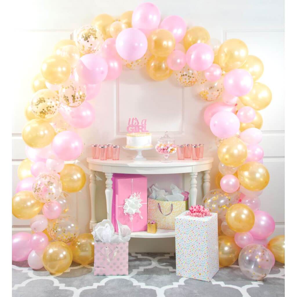 Pink and Gold Balloon Garland Kit Decor