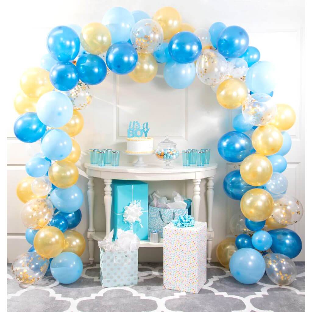 Blue and Gold Balloon Garland Kit Decor