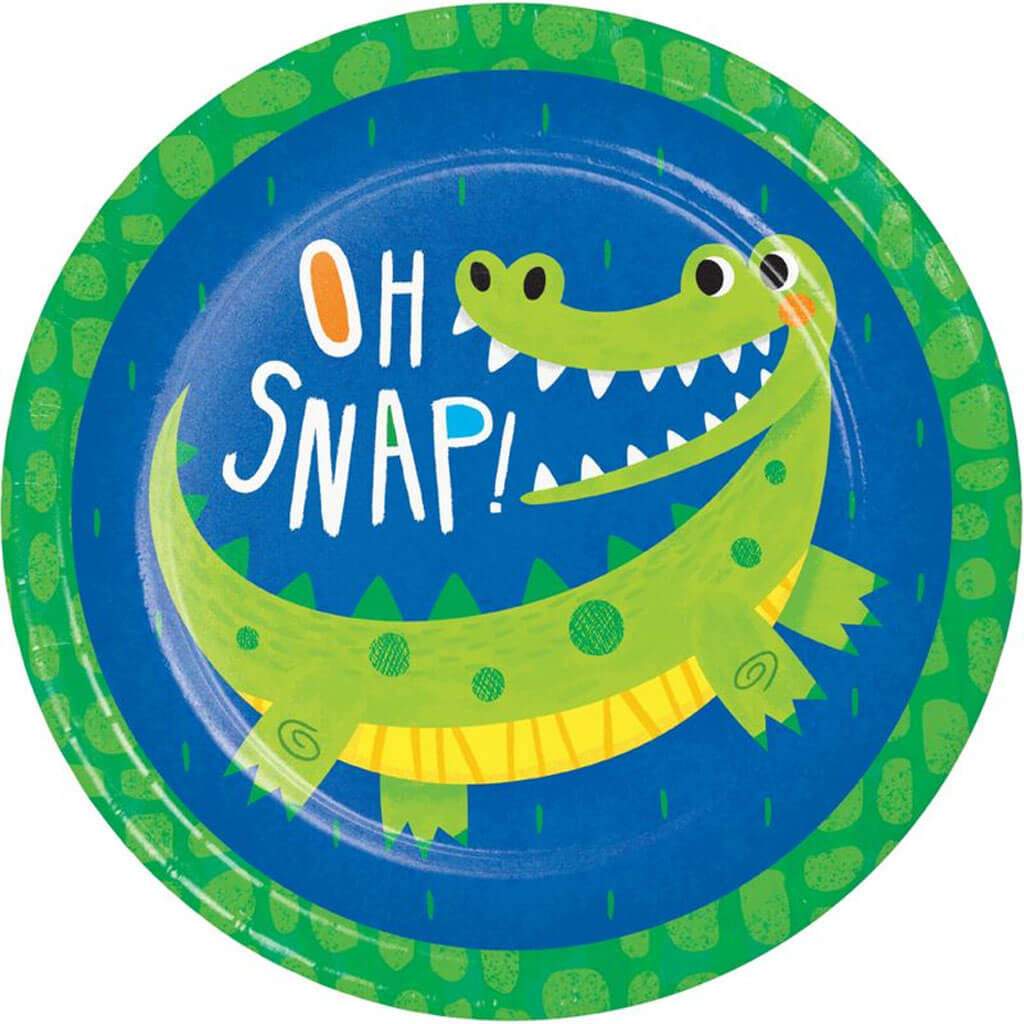 Alligator Party Dinner Plate, 9in